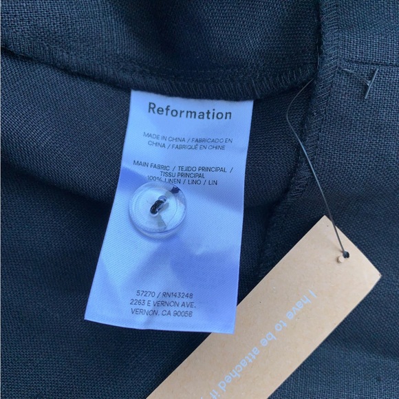 NWT Reformation Balia Linen Sleeveless A Line Midi Dress Black - Picture 15 of 16